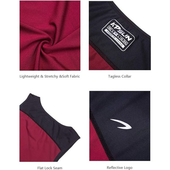 Tank Tops Quick Dry Athletic Gym Sleeveless Shirts Running Workout Jogging Red,L - Picture 3 of 6